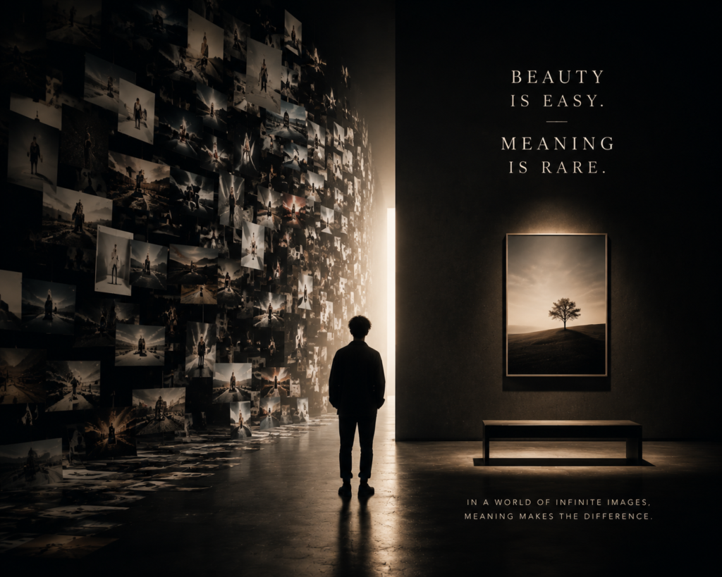 Beauty Is Easy. Meaning Is Rare.